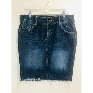 Hippie Women's Raw Hem Denim Mini Pencil Skirt, Size 29
